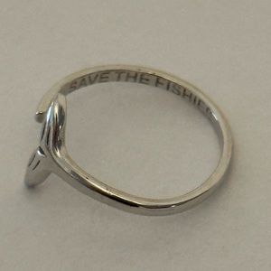 Sterling Silver Sand Cloud Adjustable Whale Tail Ring